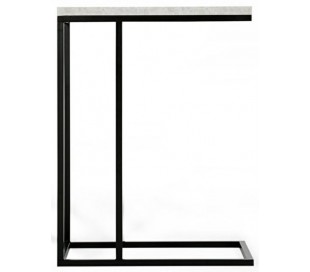 Forest sofabord i metal og laminat 35 x 45 cm - Hvid/Betongrå 2