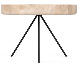 Hygge sofabord i metal og ask træ Ø60 cm - Sort/Sort 2