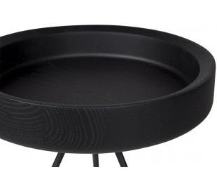 Hygge sofabord i metal og ask træ Ø60 cm - Sort/Sort 2