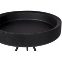 Hygge sofabord i metal og ask træ Ø60 cm - Sort/Sort