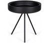 Hygge sofabord i metal og ask træ Ø40 cm - Sort/Sort