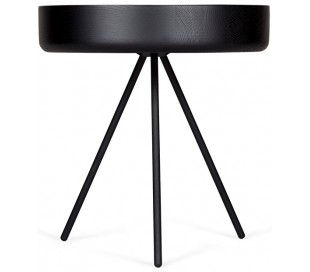 Hygge sofabord i metal og ask træ Ø40 cm - Sort/Sort 2