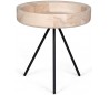 Hygge sofabord i metal og ask træ Ø40 cm - Sort/Natur