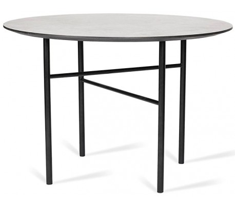 Moon sofabord i ask træ og metal Ø50 cm - Sort