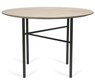 Traversa rundt spisebord i HPL og stål Ø110 cm - Sort/Betongrå