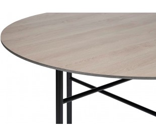 Traversa rundt spisebord i HPL og stål Ø110 cm - Sort/Betongrå 2