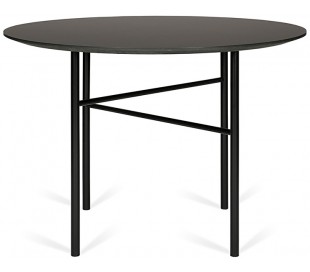 Traversa rundt spisebord i HPL og stål Ø110 cm - Sort/Natur 2