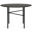 Traversa rundt spisebord i HPL og stål Ø110 cm - Sort/Natur