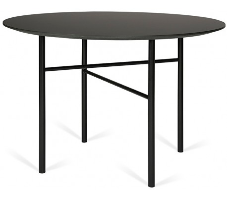 Traversa rundt spisebord i HPL og stål Ø110 cm - Sort/Natur