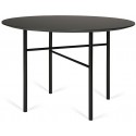 Traversa rundt spisebord i HPL og stål Ø110 cm - Sort/Natur