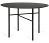 Traversa rundt spisebord i HPL og stål Ø110 cm - Sort/Natur