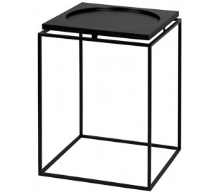 Circle sofabord i metal og mdf 40 x 40 cm - Sort/Grå