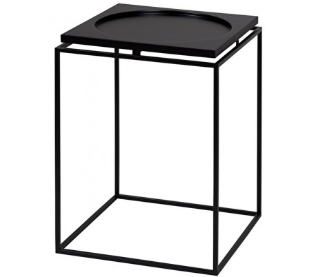 Circle sofabord i metal og mdf 40 x 40 cm - Sort/Grå