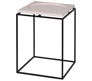 Circle sofabord i metal og mdf 40 x 40 cm - Sort/Sort