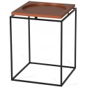Circle sofabord i metal og mdf 40 x 40 cm - Sort/Terracotta