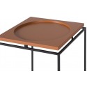 Circle sofabord i metal og mdf 40 x 40 cm - Sort/Terracotta