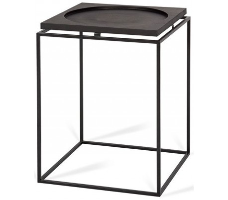 Circle sofabord i metal og mdf 40 x 40 cm - Sort/Sort