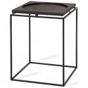 Circle sofabord i metal og mdf 40 x 40 cm - Sort/Sort
