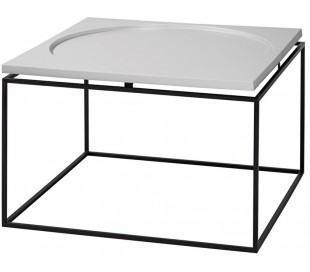 Circle sofabord i metal og mdf 40 x 40 cm - Sort/Grå