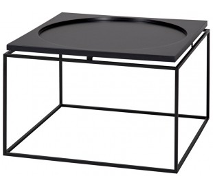 Circle sofabord i metal og mdf 60 x 60 cm - Sort/Grå