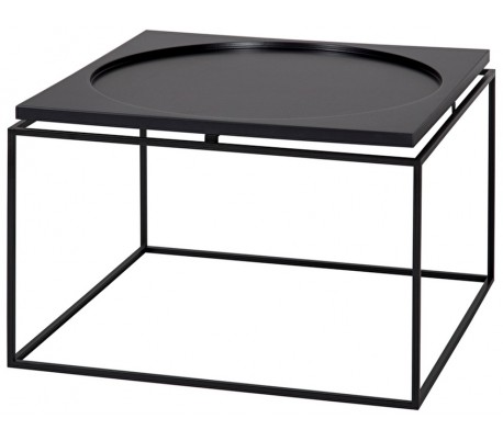 Circle sofabord i metal og mdf 60 x 60 cm - Sort/Grå