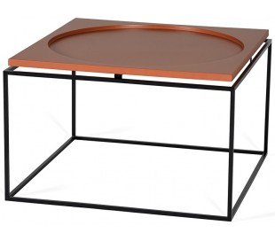 Circle sofabord i metal og mdf 60 x 60 cm - Sort/Pink