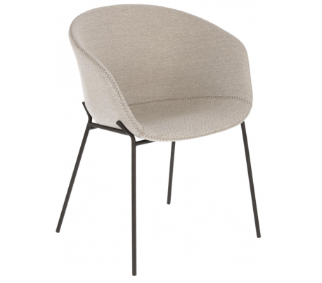 Zadine spisebordsstol i uld H76 cm - Sort/Mørkegrøn