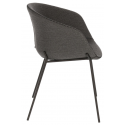 Zadine spisebordsstol i tekstil H76 cm - Sort/Lysegrå