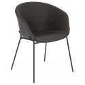 Zadine spisebordsstol i tekstil H76 cm - Sort/Lysegrå