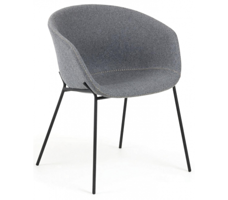 Zadine spisebordsstol i uld H76 cm - Sort/Mørkegrøn