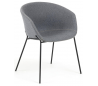 Zadine spisebordsstol i uld H76 cm - Sort/Grå