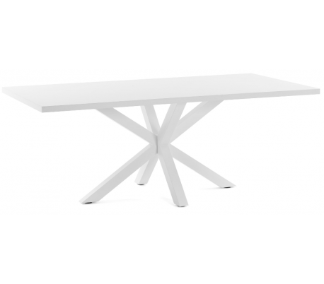 Arya spisebord i melamin og stål 160 x 100 cm - Hvid/Hvid