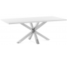 Arya spisebord i melamin og stål 180 x 100 cm - Rustfri stål/Hvid