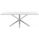 Arya spisebord i melamin og stål 180 x 100 cm - Rustfri stål/Hvid