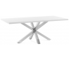 Arya spisebord i melamin og stål 160 x 100 cm - Rustfri stål/Hvid