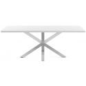 Arya spisebord i melamin og stål 180 x 100 cm - Rustfri stål/Hvid