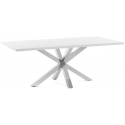 Arya spisebord i melamin og stål 180 x 100 cm - Rustfri stål/Hvid