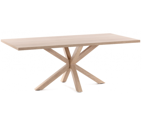 Arya spisebord i melamin og stål 160 x 100 cm - Rustfri stål/Hvid