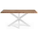 Arya spisebord i melamin og stål 180 x 100 cm - Hvid/Sonoma eg