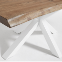 Arya spisebord i melamin og stål 180 x 100 cm - Hvid/Sonoma eg