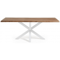 Arya spisebord i egetræ og stål 180 x 100 cm - Hvid/Antik eg
