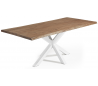 Arya spisebord i egetræ og stål 220 x 100 cm - Hvid/Antik eg