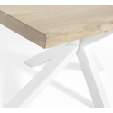 Arya spisebord i egetræ og stål 180 x 100 cm - Hvid/Antik eg