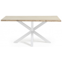 Arya spisebord i egetræ og stål 160 x 90 cm - Hvid/Bleget eg
