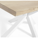 Arya spisebord i egetræ og stål 160 x 90 cm - Hvid/Bleget eg