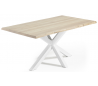 Arya spisebord i egetræ og stål 180 x 100 cm - Hvid/Bleget eg