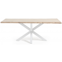Arya spisebord i egetræ og stål 180 x 100 cm - Hvid/Bleget eg