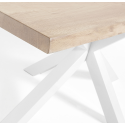 Arya spisebord i egetræ og stål 180 x 100 cm - Hvid/Bleget eg