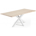 Arya spisebord i egetræ og stål 180 x 100 cm - Hvid/Bleget eg