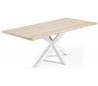 Arya spisebord i egetræ og stål 220 x 100 cm - Hvid/Bleget eg